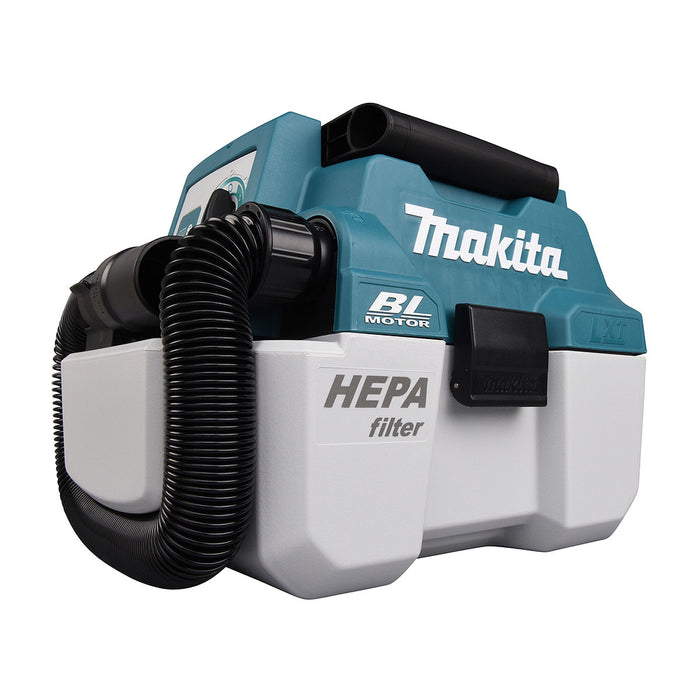 Máy hút bụi Makita DVC750L dùng Pin 18V x2 LXT, dung tích 7.5L, lực hút 6.7kPa, bộ lọc HEPA