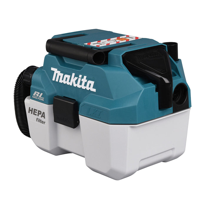 Máy hút bụi Makita DVC750L dùng Pin 18V x2 LXT, dung tích 7.5L, lực hút 6.7kPa, bộ lọc HEPA