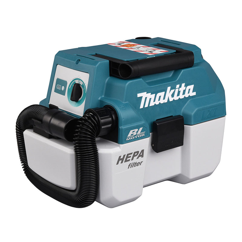 Máy hút bụi Makita DVC750L dùng Pin 18V LXT, dung tích 7.5L, lực hút 6.7kPa, bộ lọc HEPA