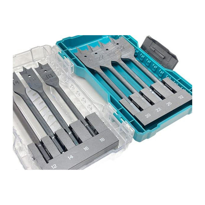 Bộ 8 mũi khoét gỗ đầu dẹp Makita E-08707 đuôi lục giác 6.35mm ( 1/4 inch ), đường kính từ 12mm - 32mm