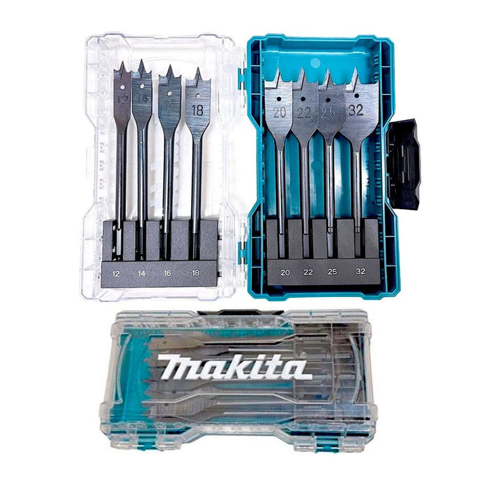 Bộ 8 mũi khoét gỗ đầu dẹp Makita E-08707 đuôi lục giác 6.35mm ( 1/4 inch ), đường kính từ 12mm - 32mm