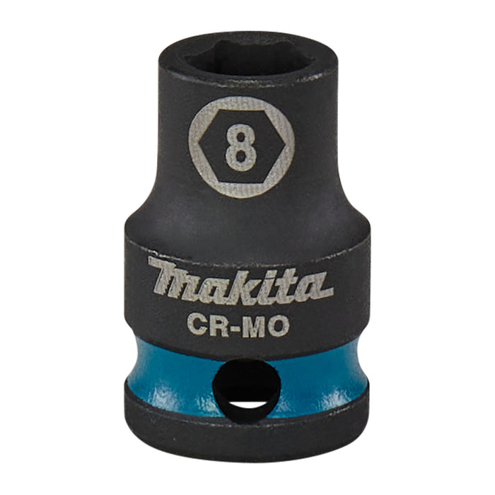 Đầu tuýp cốt 3/8 inch thân ngắn Makita thép Cr-Mo kích thước từ 6mm-22mm, chiều dài 28mm ( Cấp 3 sao )