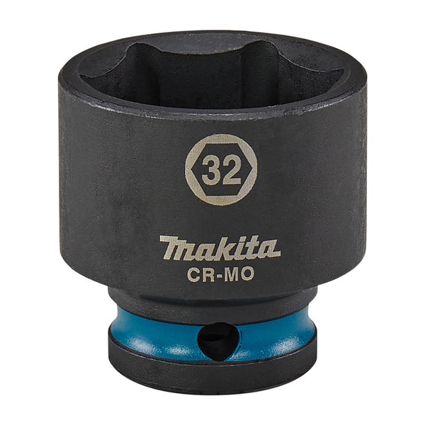 Đầu tuýp cốt 1/2 inch thân ngắn Makita thép Cr-Mo kích thước từ 8mm-32mm, chiều dài 38mm ( Cấp 3 sao )