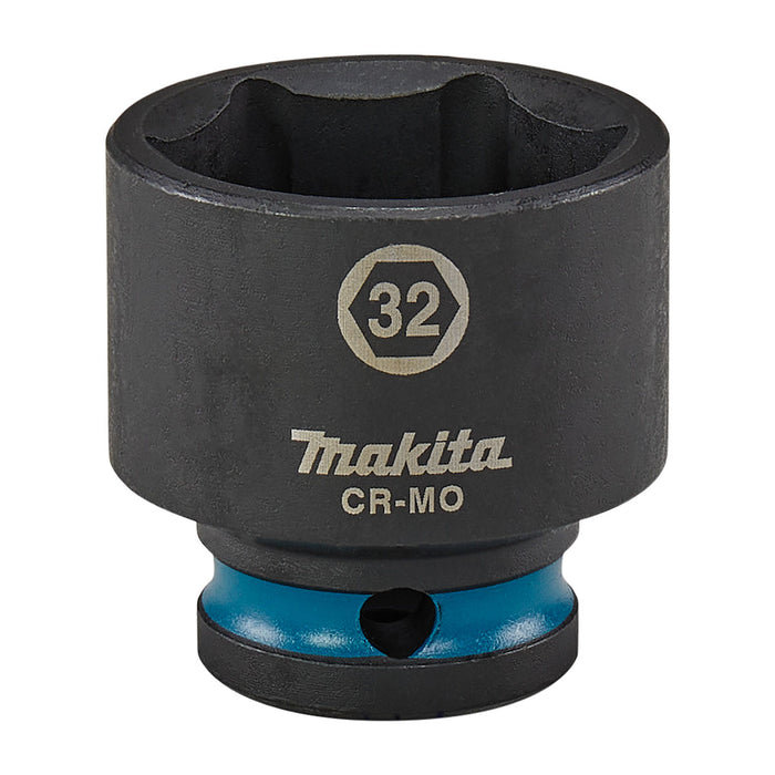 Đầu tuýp cốt 1/2 inch thân ngắn Makita thép Cr-Mo kích thước từ 8mm-32mm, chiều dài 38mm ( Cấp 3 sao )