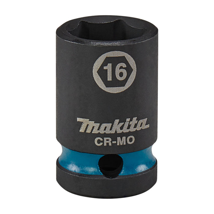 Đầu tuýp cốt 1/2 inch thân ngắn Makita thép Cr-Mo kích thước từ 8mm-32mm, chiều dài 38mm ( Cấp 3 sao )