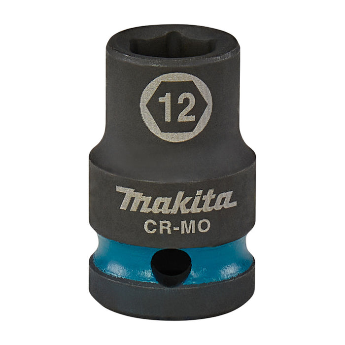 Đầu tuýp cốt 1/2 inch thân ngắn Makita thép Cr-Mo kích thước từ 8mm-32mm, chiều dài 38mm ( Cấp 3 sao )