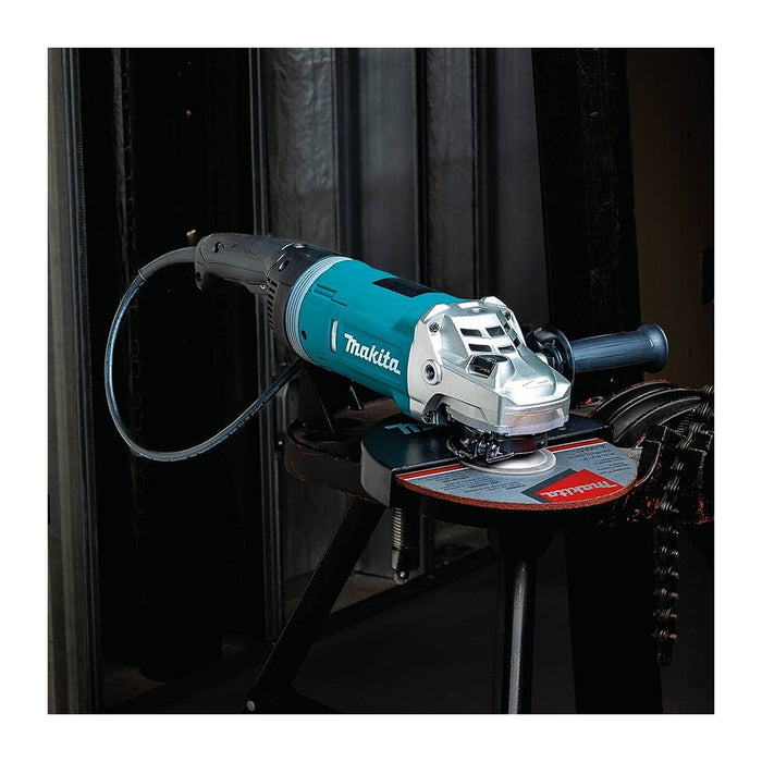 Máy mài góc Makita GA9080, đường kính lưỡi 230mm, công suất 2700W, công tắc bóp, trục máy có thể xoay được