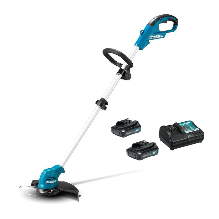 Máy cắt cỏ Makita UR100D dùng Pin 12Vmax CXT công suất 130W, độ rộng cắt tối đa 260mm, tay cầm vòng