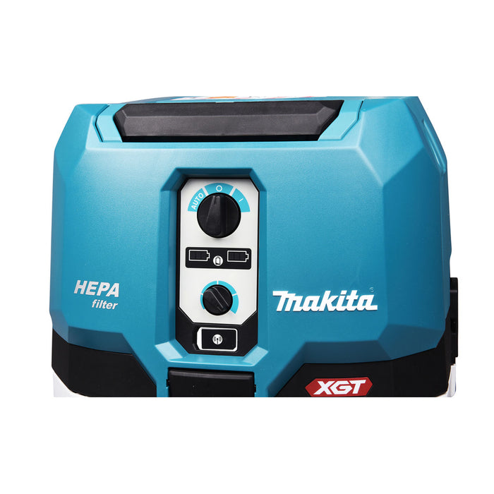 Máy hút bụi Makita VC004GL dùng Pin 40Vmax XGT, dung tích 15L lực hút 23 kPa, bộ lọc HEPA và GYUPPA, công nghệ AWS ( hút khô )