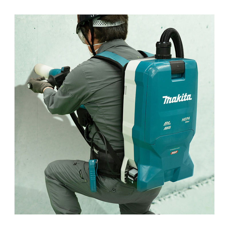 Máy hút bụi đeo vai Makita VC012G dùng Pin 40Vmax XGT, dung tích 6L, lực hút 20 kPa bộ lọc HEPA, công nghệ AWS