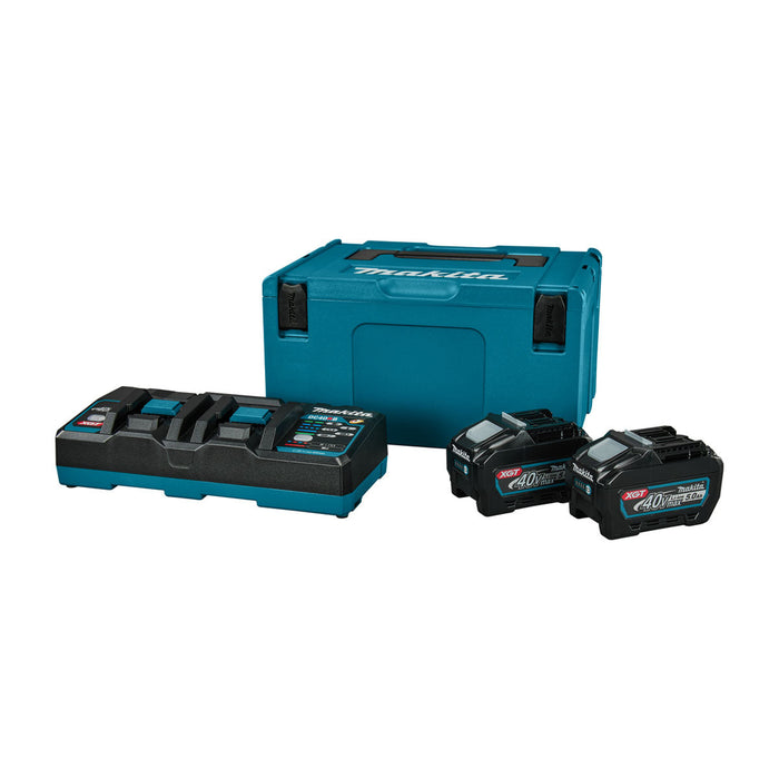 Bộ 2 Pin 40Vmax XGT 5.0Ah kèm sạc nhanh 2 cổng DC40RB và thùng Makpac số 3 Makita PSKG3 (mã số 191U13-9)