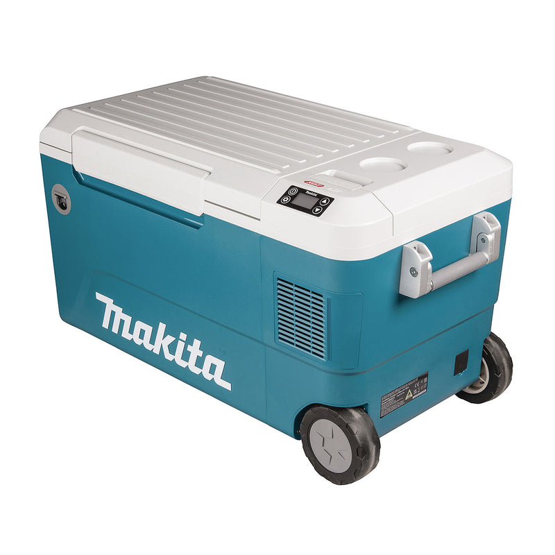 Thùng làm lạnh và giử ấm Makita CW002G dùng được với Pin 40Vmax XGT, 18V LXT hoặc dùng điện 220V/AC dung tích 50 Lít
