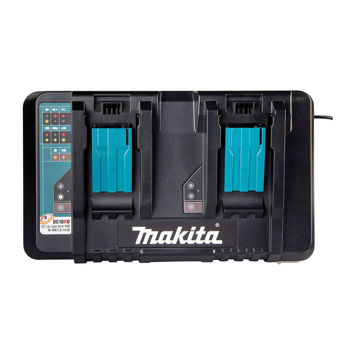 Đế sạc nhanh 2 cổng Makita DC18RD dùng cho Pin 18V LXT và Pin 14.4V mã số 196933-6