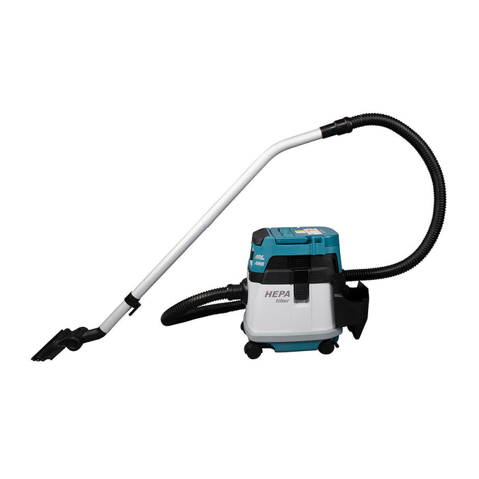 Máy hút bụi Makita DVC157L dùng Pin 18V x2 LXT, dung tích 15L, lực hút 11kPa, bộ lọc HEPA, công nghệ AWS (hút khô)