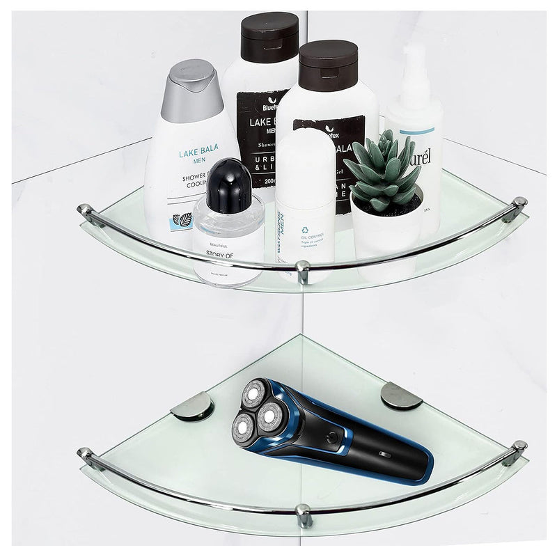 Kệ góc, mặt đế bằng kính cường lực Naphaco NC9201 chất liệu Inox 304 cao cấp