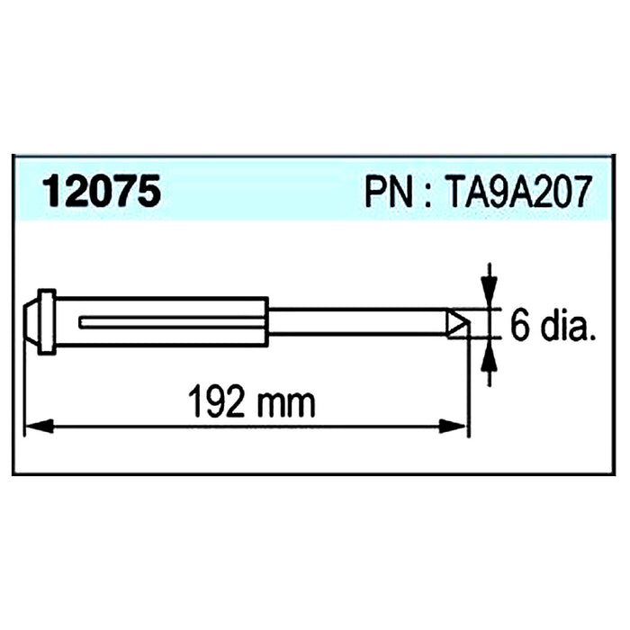 Mũi định tâm Nitto Kohki 12075 dùng cho các mũi khoan từ JETBROACH Side-Lock sâu 75mm, mã số TA9A207