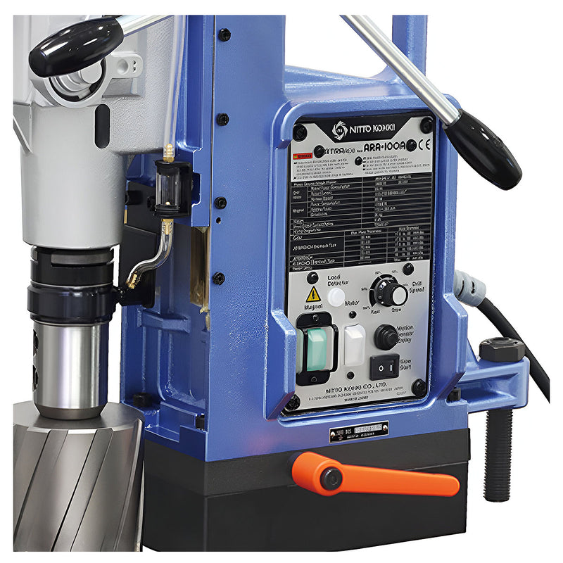 Máy khoan từ Nitto Kohki ATRA ACE ARA-100A công suất 1800W, đường kính lỗ khoan tối đa 100mm, thép tấm dày 75mm