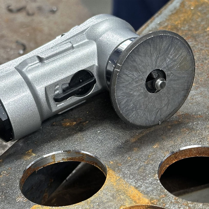 Máy vát mép kim loại và Inox mini, dùng khí nén Nitto Kohki CB-01 vát mép tối đa 1mm, góc vát 45°