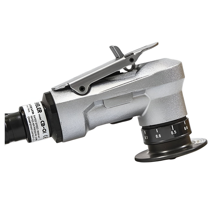 Máy vát mép kim loại và Inox mini, dùng khí nén Nitto Kohki CB-01 vát mép tối đa 1mm, góc vát 45°