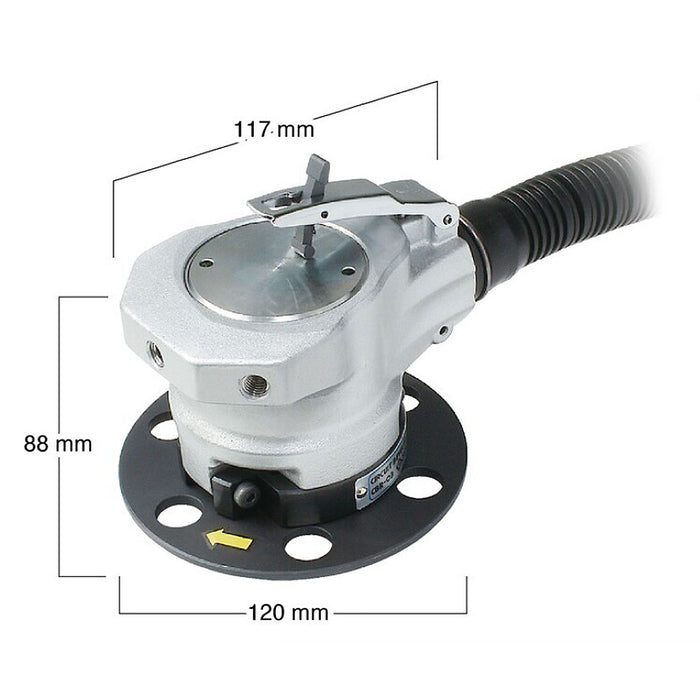 Máy vát mép kim loại dùng khí nén Nitto Kohki CBR-03 chỉ vát mép tròn, vát tối đa 3mm