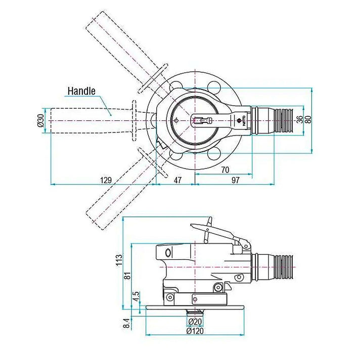 Máy vát mép kim loại dùng khí nén Nitto Kohki CBR-03 chỉ vát mép tròn, vát tối đa 3mm