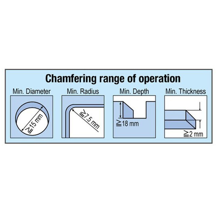 Máy vát mép kim loại và Inox Nitto Kohki ECB-0203 công suất 450W, vát mép tối đa 3mm, góc vát 45°