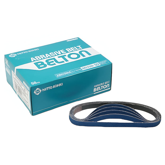 Hộp 50 miếng giấy nhám băng Nitto Kohki kích thước 330mm x 10mm, loại hạt Zirconia (Z)