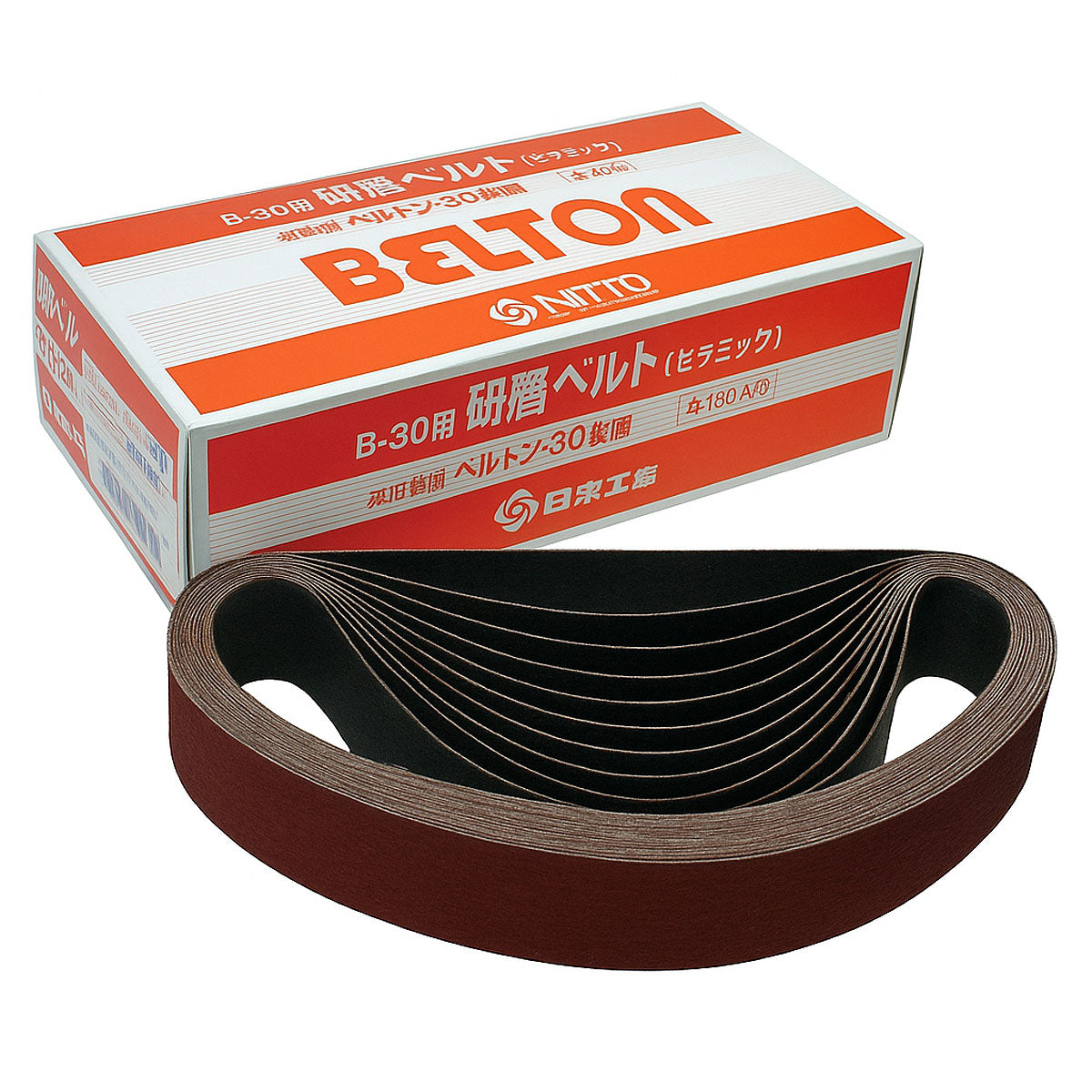 Hộp 20 miếng giấy nhám băng Nitto Kohki kích thước 540mm x 30mm, loại hạt Ceramic (CE)