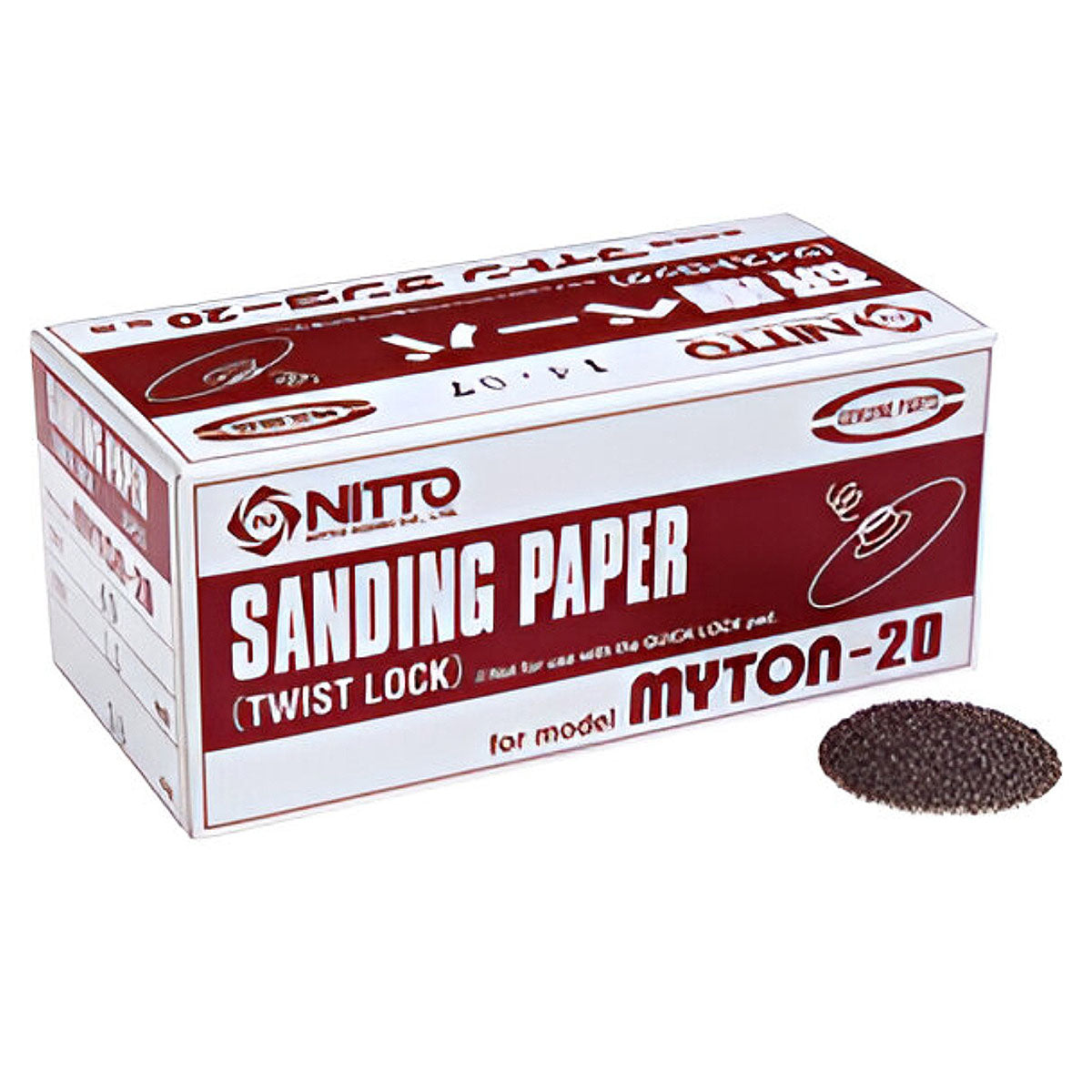 Hộp 25 miếng giấy nhám tròn Nitto Kohki đường kính 38mm, cỡ hạt từ #40 đến #320