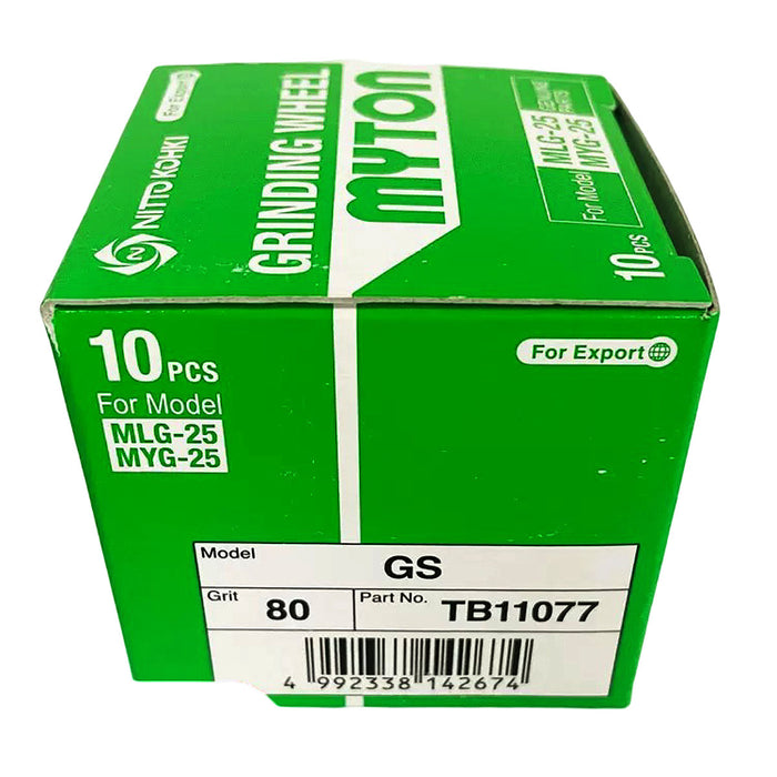 Hộp 10 đá mài Nitto Kohki TB11077 đường kính 58mm, chất liệu hạt nhôm Oxit cỡ hạt #80