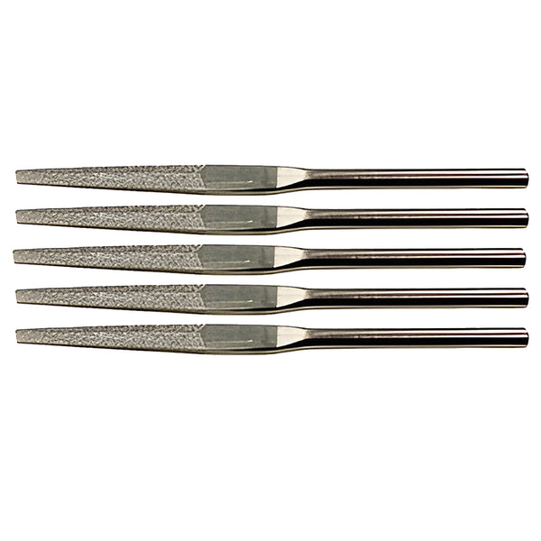 Hộp 5 dũa kim cương đầu tam giác Nitto Kohki TB11107 đường kính mũi 2mm, đuôi trơn 3mm, chiều dài 65mm