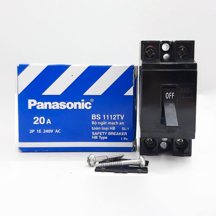 CB cóc bảo vệ quá tải Panasonic HB 2P1E (Safe Breaker), tải định mức từ 6A ~ 40A, dòng cắt 1kA - 1.5kA