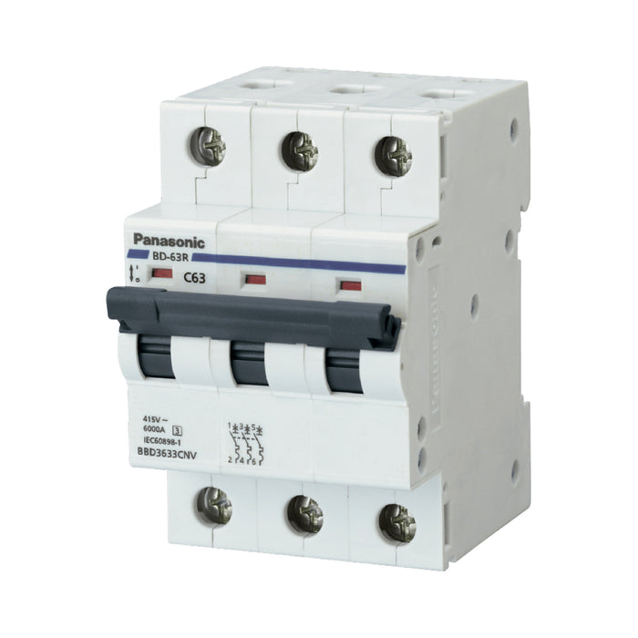 Cầu dao tự động MCB Panasonic, tải danh định từ 6A ~ 100A, dòng cắt từ 6kA ~ 10kA