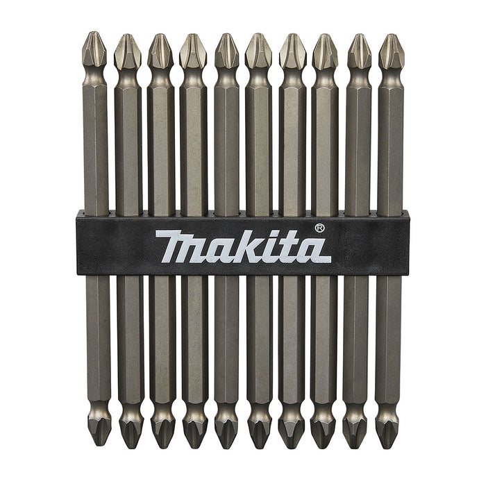 Vĩ 10 mũi vặn vít 2 đầu bake Makita D-34833 kích thước PH2 x 110mm, đuôi lục giác 6.35mm ( 1/4 inch ) ( Cấp 3 sao )