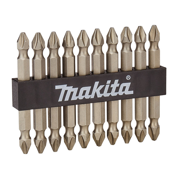 Vĩ 10 mũi vặn vít 2 đầu bake Makita D-33679 kích thước PH2 x 65mm, đuôi lục giác 6.35mm ( 1/4 inch ) ( Cấp 3 sao )