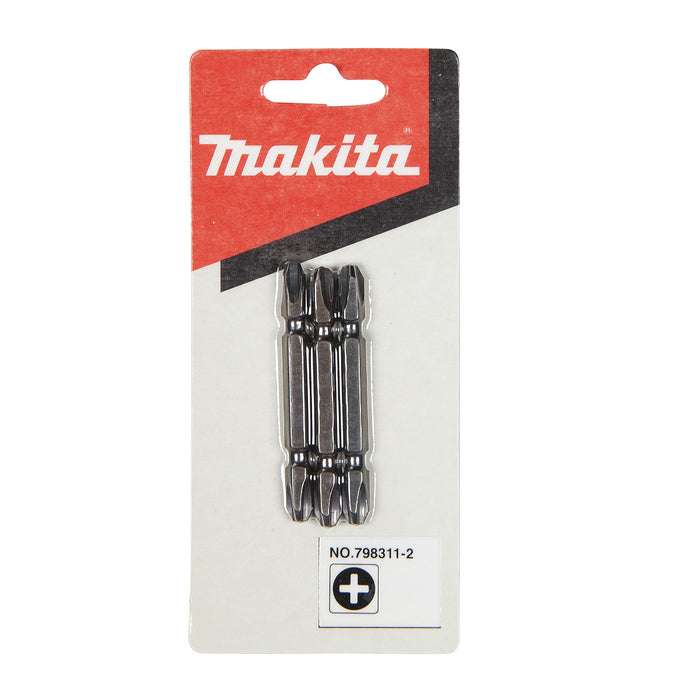 Vĩ 3 mũi vặn vít 2 đầu bake Makita 798311-2 kích thước PH3 x 65mm, đuôi lục giác 6.35mm ( 1/4 inch ) ( Cấp 3 sao )