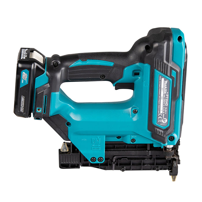 Máy bắn đinh chỉ không đầu Makita PT354D dùng Pin 12Vmax CXT, kích thước đinh 15-35mm