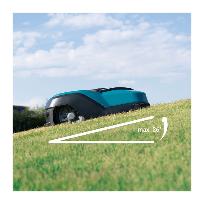 Robot cắt cỏ Makita RM350D dùng Pin tự sạc , diện tích làm việc tối đa 3500m2, độ rộng cắt 240mm