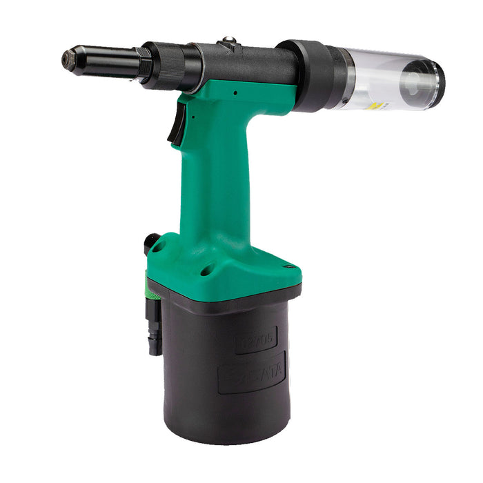 Máy rút  đinh ri vê tự động dùng khí nén kết hợp cơ chế thủy lực SATA, kích thước đinh tán từ Ø3.2 - Ø6.4. Lực rút từ 5800 - 19000N