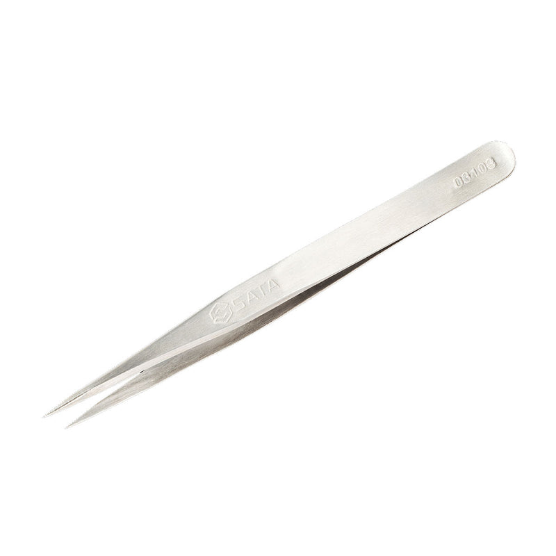 Nhíp gắp linh kiện điện tử, mũi nhọn, chất liệu Inox SATA