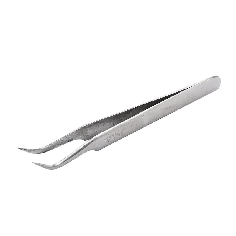 Nhíp gắp linh kiện điện tử mũi nhọn cong SATA 03106 thép không gỉ 125mm chống ăn mòn không nhiễm từ thao tác chính xác