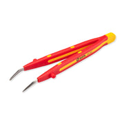 Nhíp gắp linh kiện điện tử SATA 03183 mũi nhọn cong cách điện VDE 1000V, Inox, chống trượt