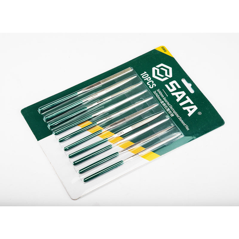 Bộ 10 cây dũa hợp kim SATA 03810 kích thước 3mm x 140mm