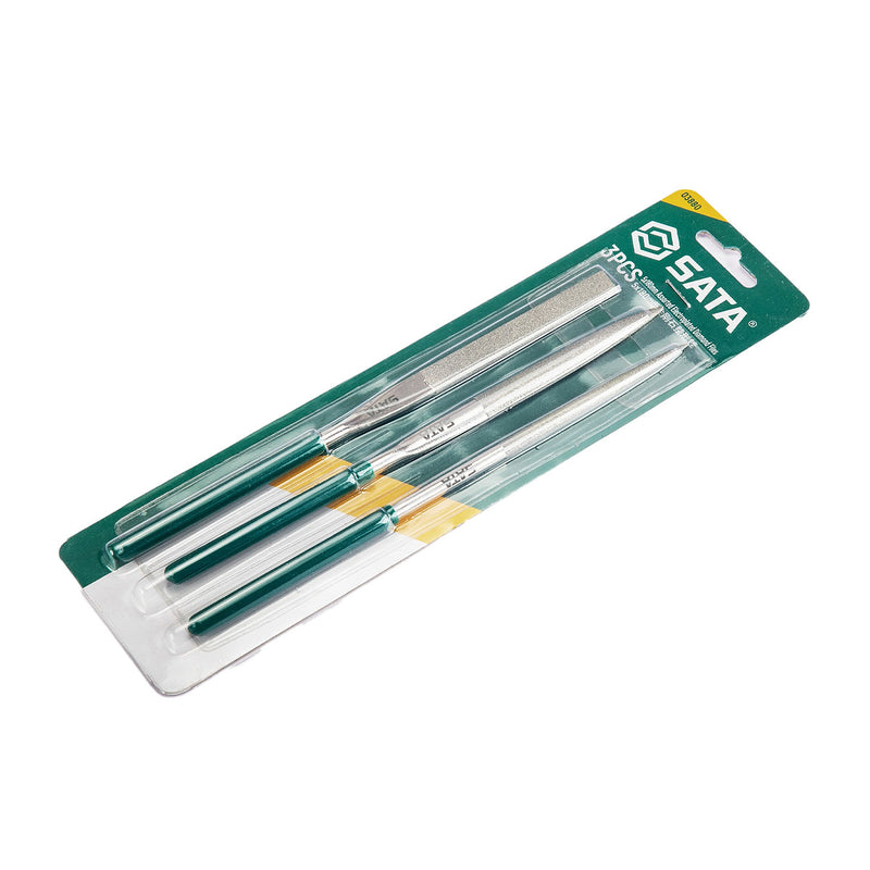 3ピース ダイヤモンドニードルファイルセット 5x180MM SATA 03880