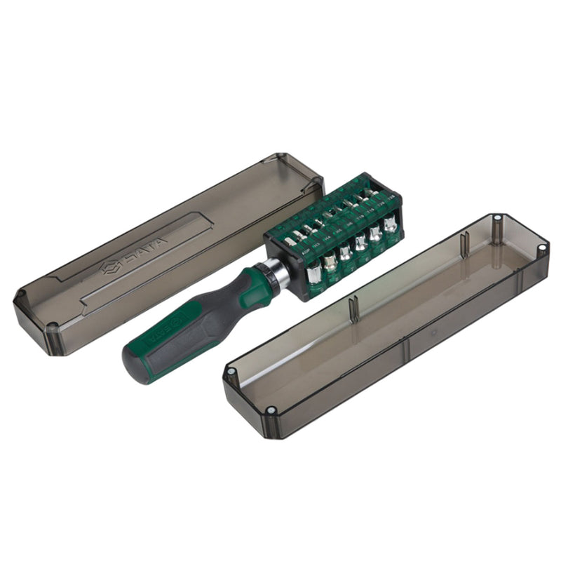 Bộ mũi vặn vít và đầu tuýp, kèm tay vặn 31 chi tiết SATA 05101