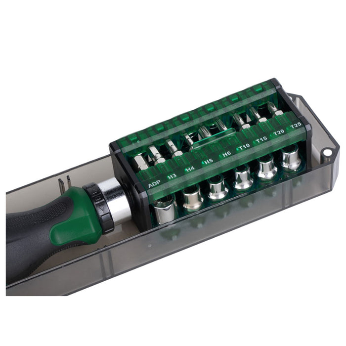 Bộ mũi vặn vít và đầu tuýp, kèm tay vặn 31 chi tiết SATA 05101