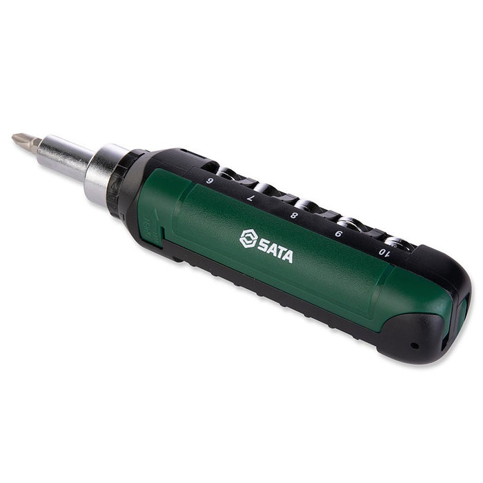 Bộ mũi vặn vít và đầu tuýp, kèm tay vặn 15 chi tiết SATA 05102