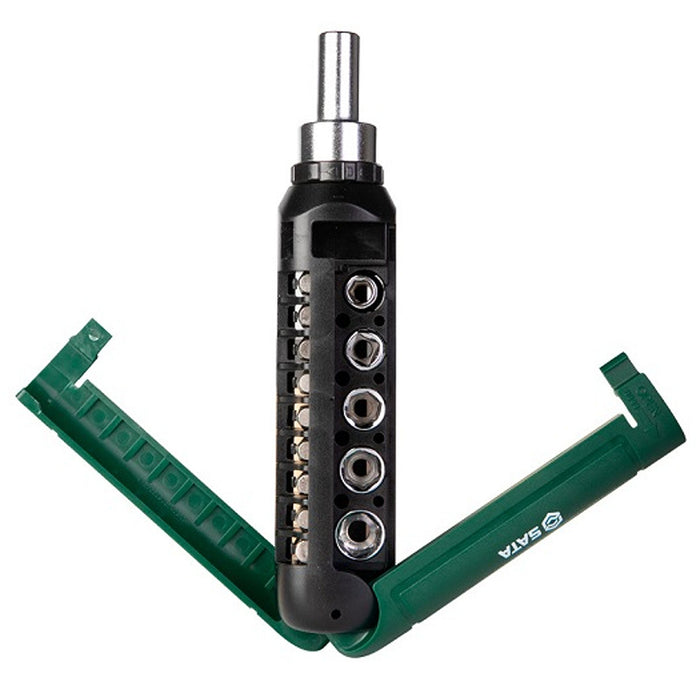 Bộ mũi vặn vít và đầu tuýp, kèm tay vặn 15 chi tiết SATA 05102