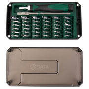 Bộ mũi vặn vít điện tử SATA 05107: Tay vặn tự động 38 chi tiết, thép S2, đa năng, sửa chữa thiết bị điện tử.