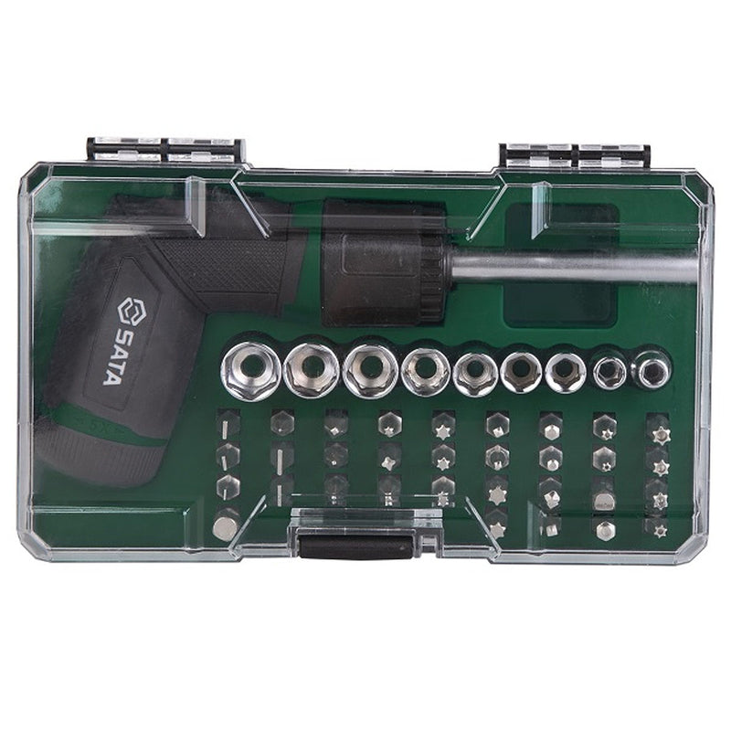 Bộ mũi vặn vít, kèm tay vặn dạng gập 42 chi tiết SATA 05111